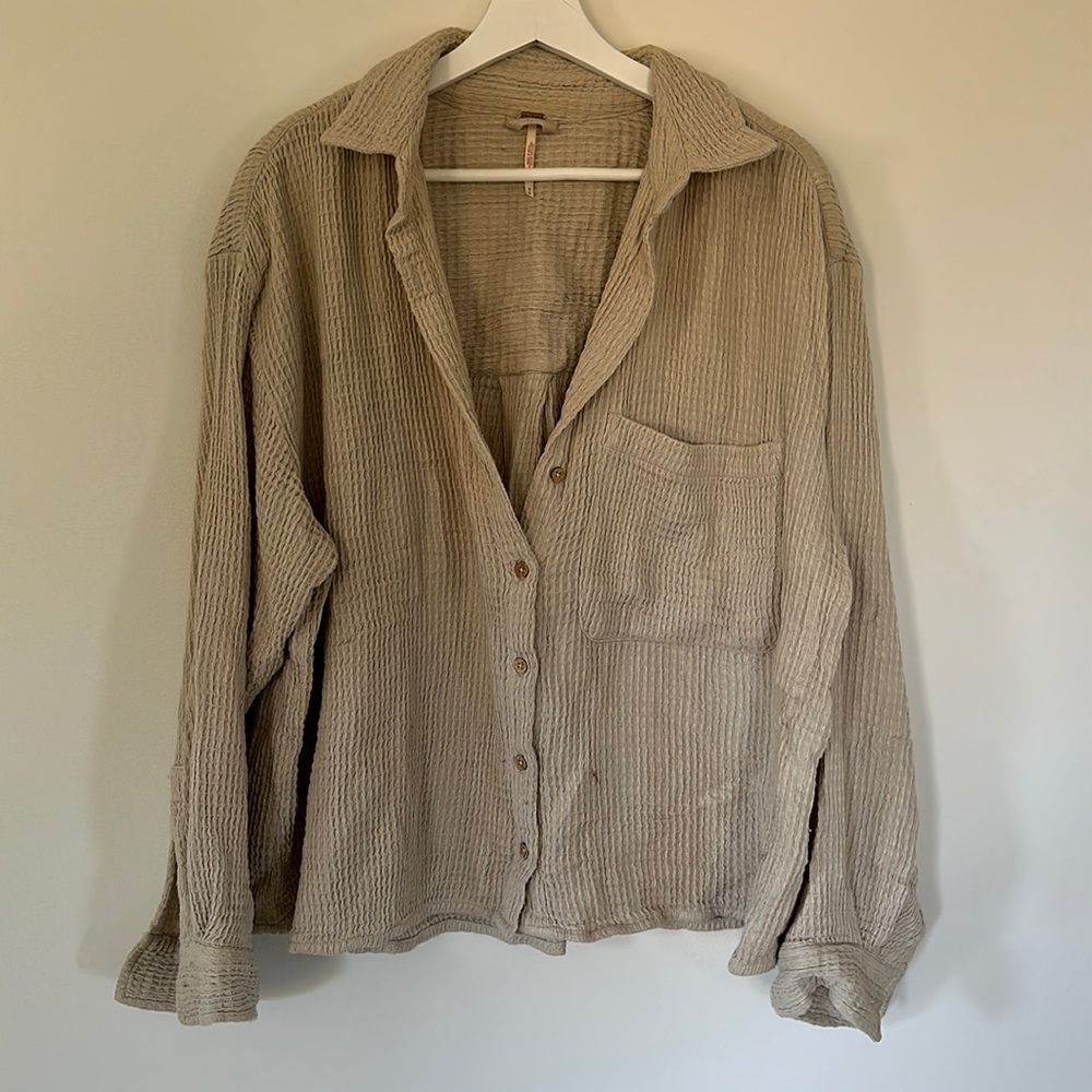 Serious Chiller Waffle Button Down and short set